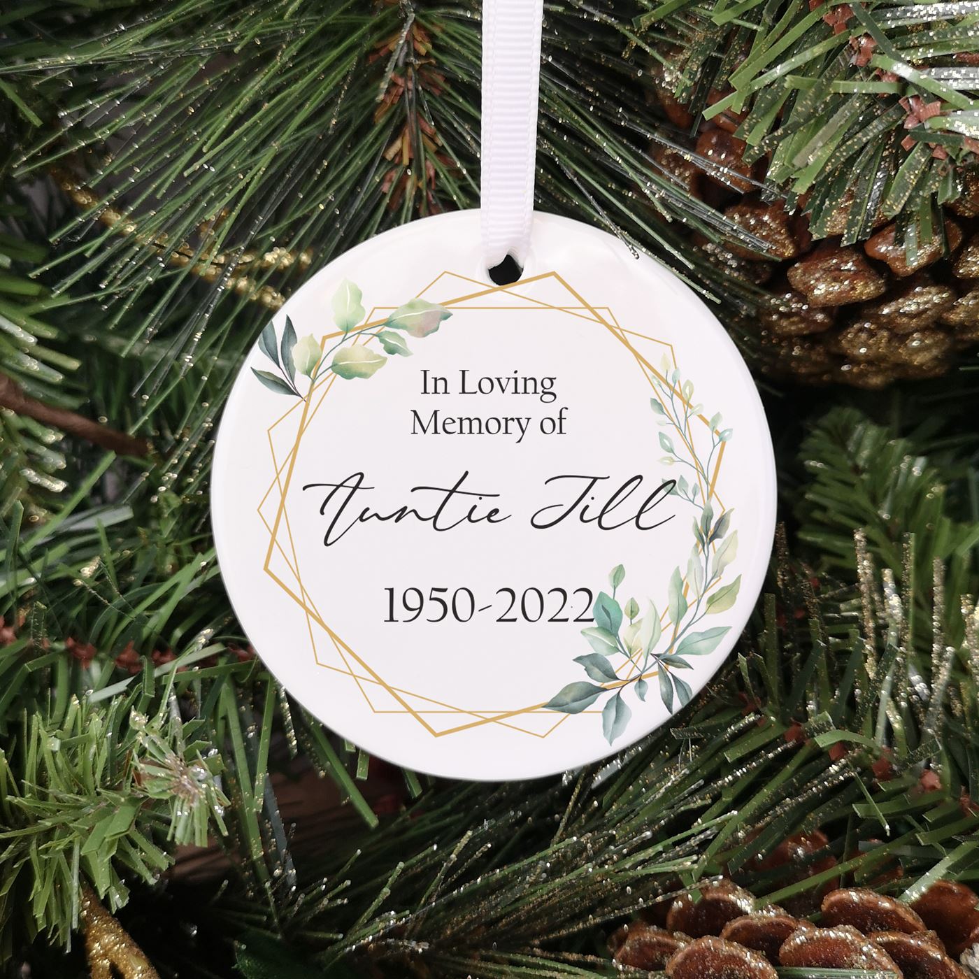 Personalised Remembrance Christmas Bauble - In loving Memory