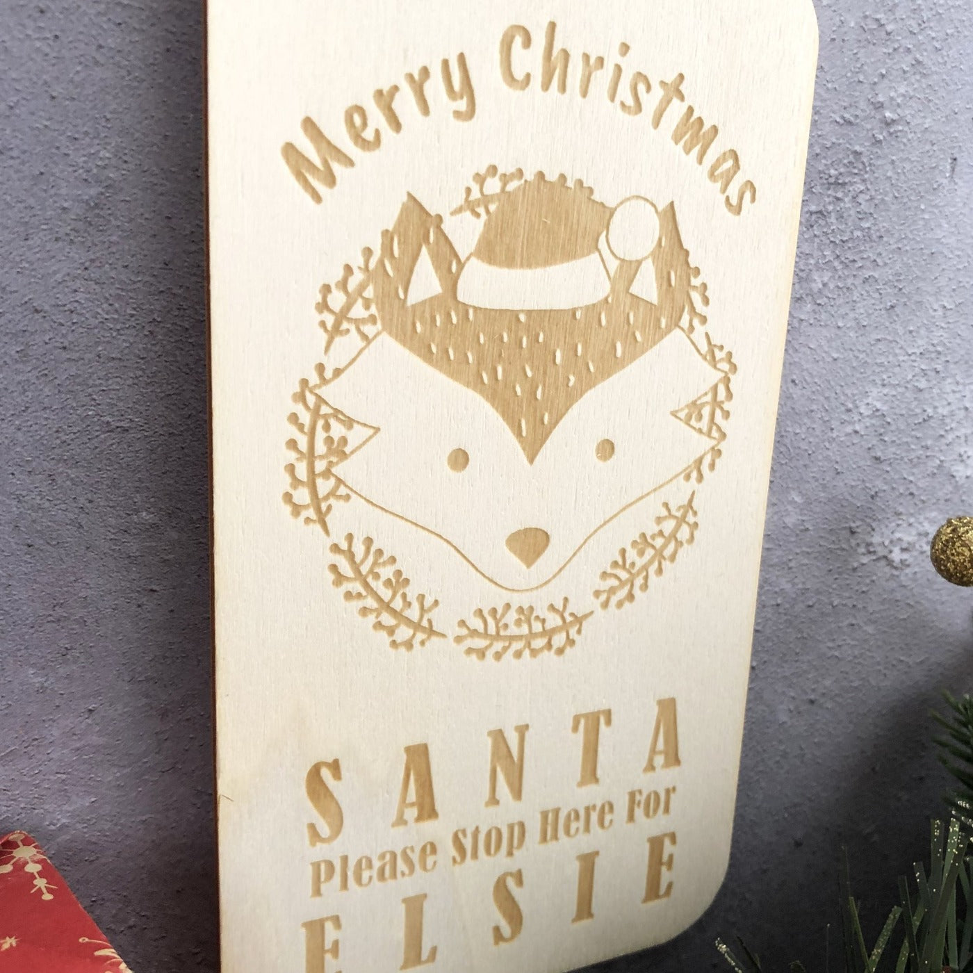 Personalised "Santa, Please Stop Here" Christmas Door Hangers - Multiple Festive Designs