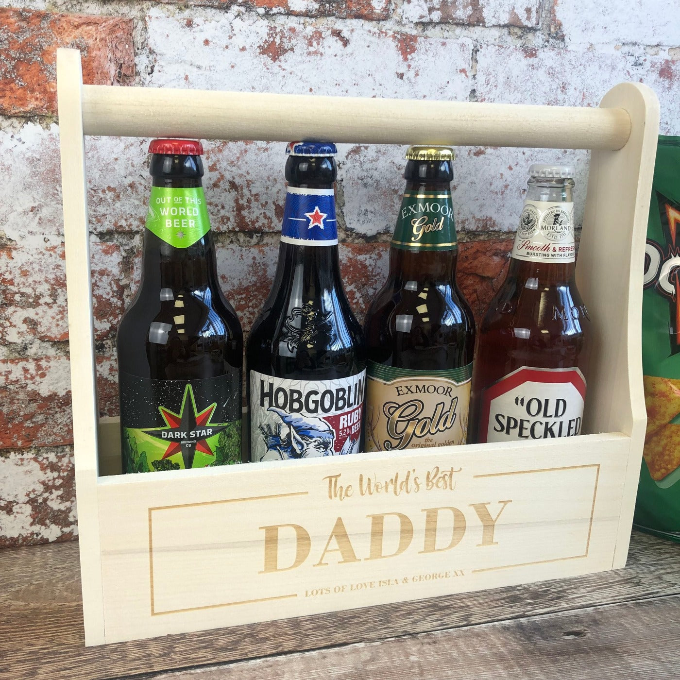 Personalised Wooden Beer Carrier - The World's Best