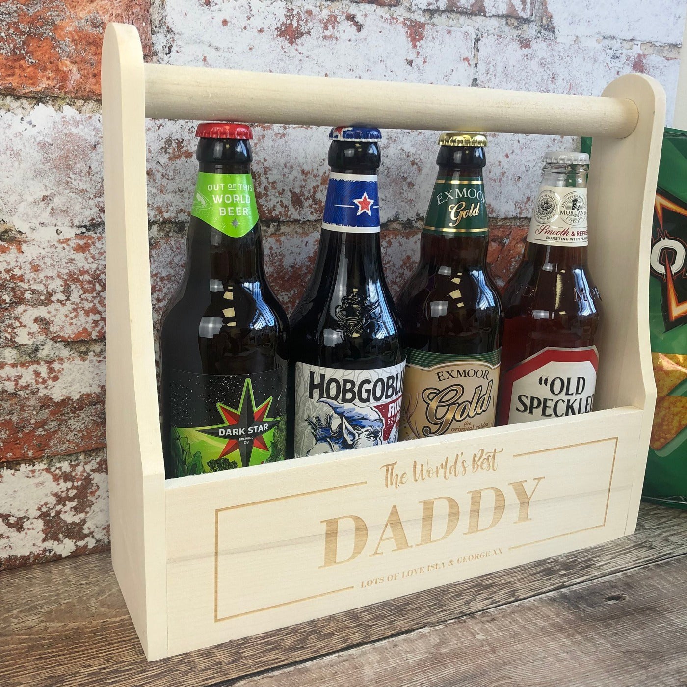 Personalised Wooden Beer Carrier - The World's Best