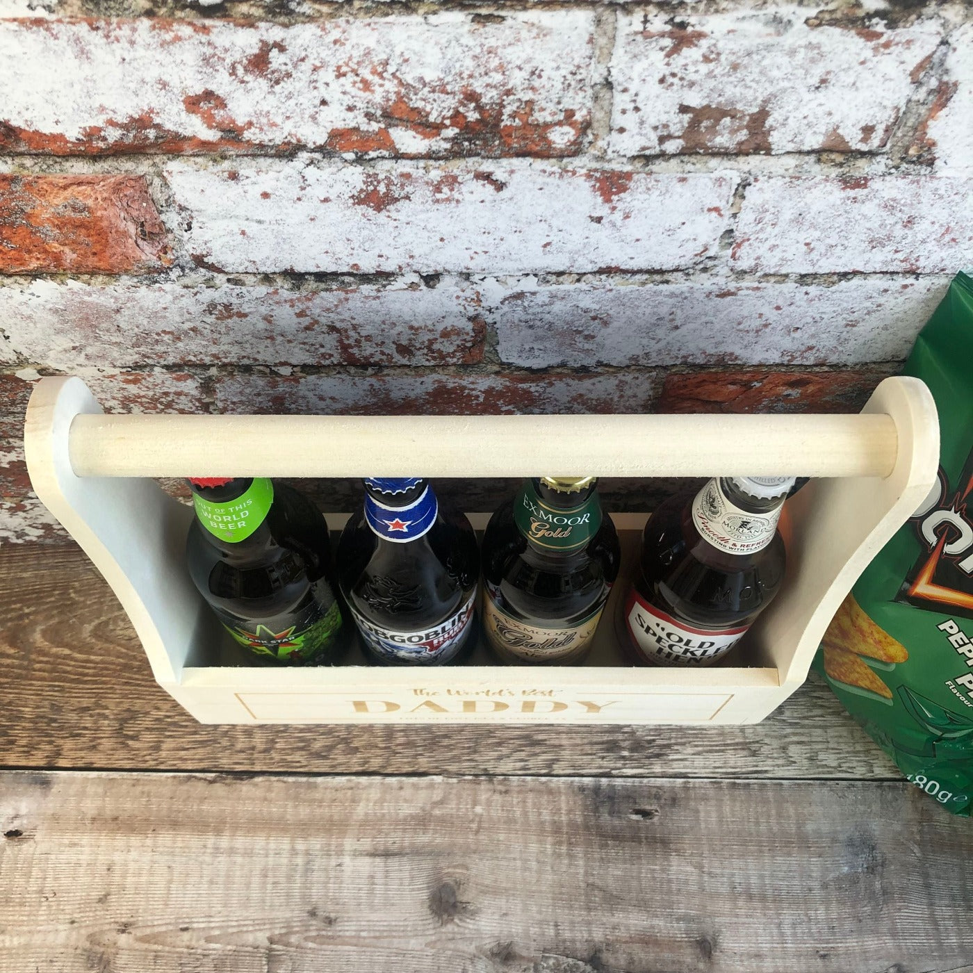 Personalised Wooden Beer Carrier - The World's Best