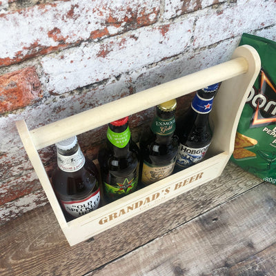 Personalised Wooden Beer Carrier - Grandad's Beer