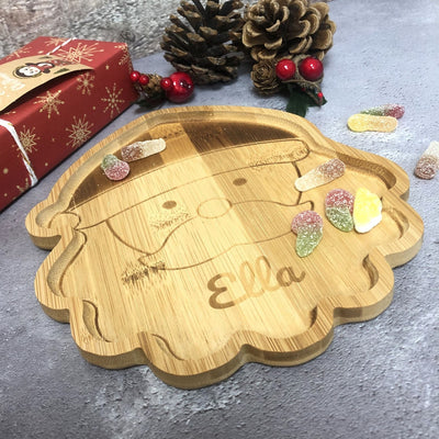 Personalised Bamboo Christmas Plate for Children - Santa Claus
