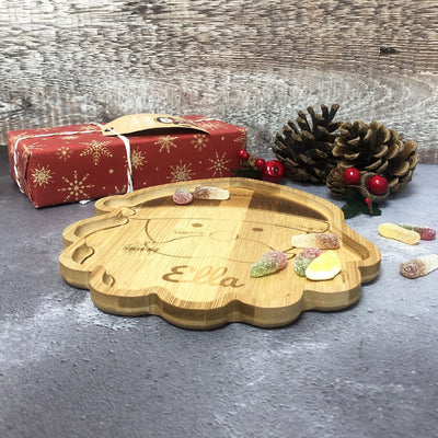 Personalised Bamboo Christmas Plate for Children - Santa Claus
