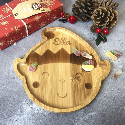 Personalised Bamboo Christmas Plate for Children - Elf