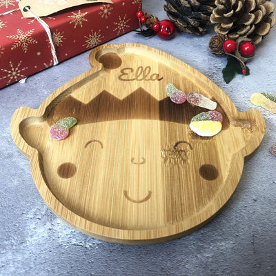 Personalised Bamboo Christmas Plate for Children - Elf