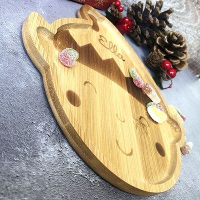 Personalised Bamboo Christmas Plate for Children - Elf