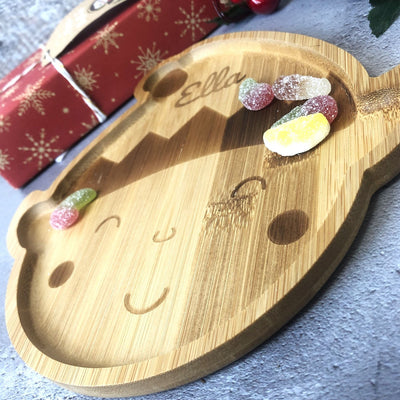 Personalised Bamboo Christmas Plate for Children - Elf