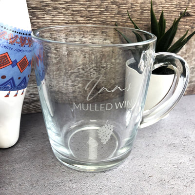 Personalised Glass Mulled Wine Mug - Grapes