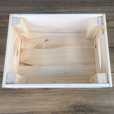 Personalised Solid Pine Flat Pack Slatted Crate - Easter Bunny