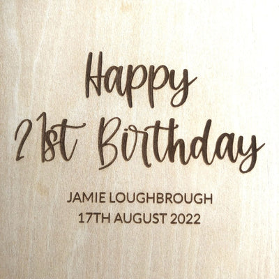 Personalised Birthday A5 Wood Cover Spiral Bound Plain Notepad