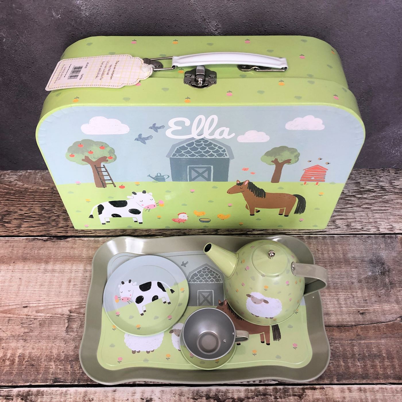 Personalised Kids Tea Set - Farmyard Friends 