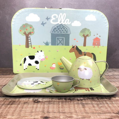 Personalised Kids Tea Set - Farmyard Friends 