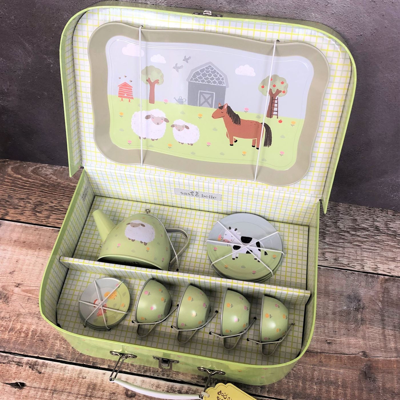 Personalised Kids Tea Set - Farmyard Friends 