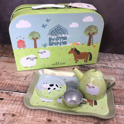 Personalised Kids Tea Set - Farmyard Friends 