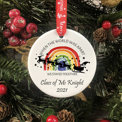 Personalised Lockdown Christmas Bauble - Rainbow