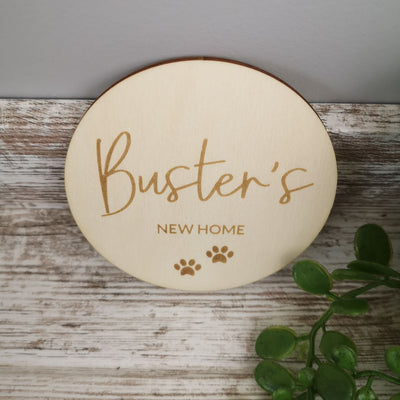 Personalised New Dog Announcement Wooden Sign - New Puppy