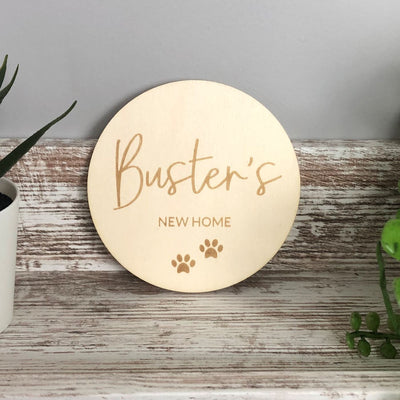 Personalised New Dog Announcement Wooden Sign - New Puppy