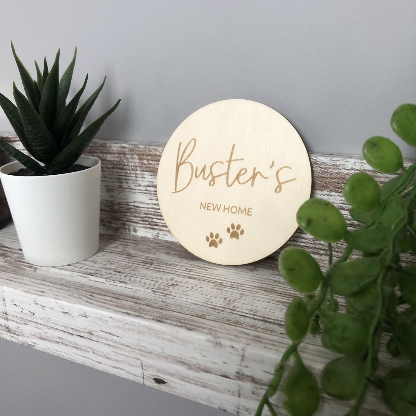 Personalised New Dog Announcement Wooden Sign - New Puppy