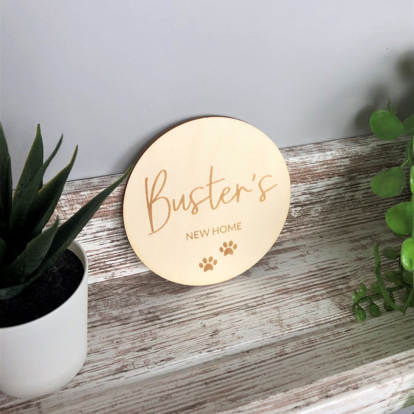Personalised New Dog Announcement Wooden Sign - New Puppy