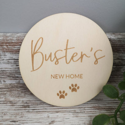 Personalised New Dog Announcement Wooden Sign - New Puppy