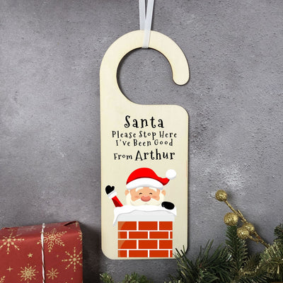 Personalised "Santa, Please Stop Here" Christmas Door Hangers - Multiple Festive Designs