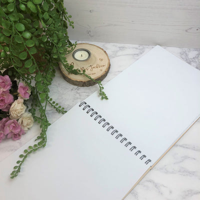 Personalised Wooden A4 Wedding Guest Book - Name