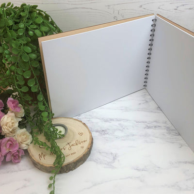Personalised Wooden A4 Wedding Guest Book - Name