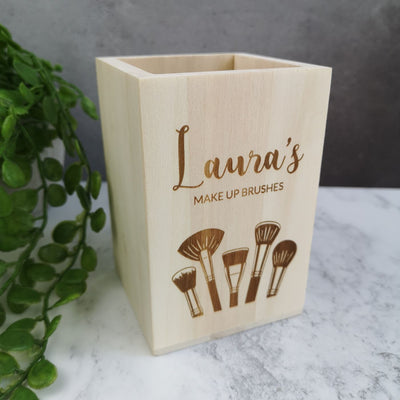 Personalised Wooden Pen Pot - Make Up