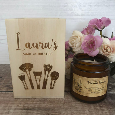 Personalised Wooden Pen Pot - Make Up