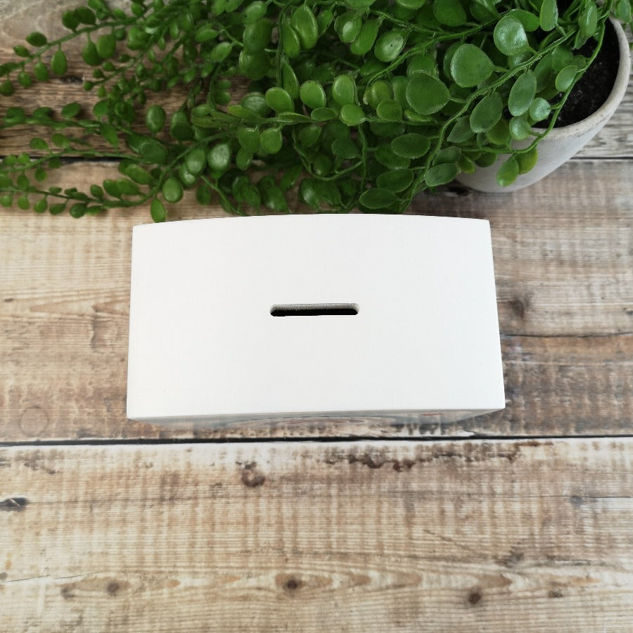 Personalised Solid Wood Luxury Money Box With Rainbow