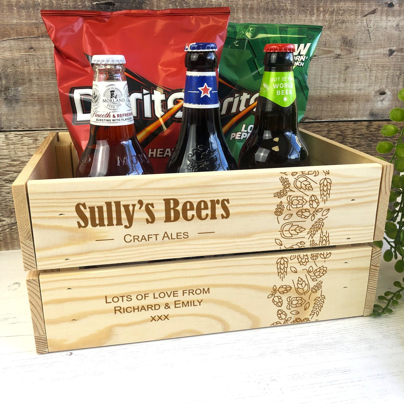 Personalised Wooden Crate - Beer Hop