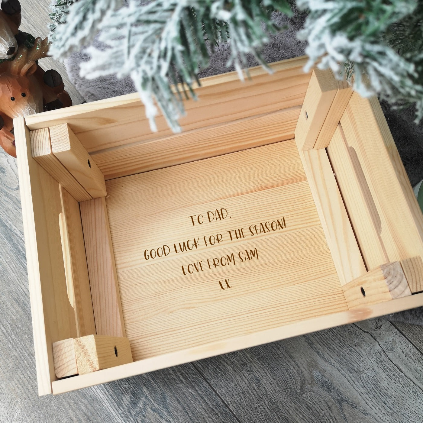 Personalised Wooden Crate for Beer - Keg and Stein Design