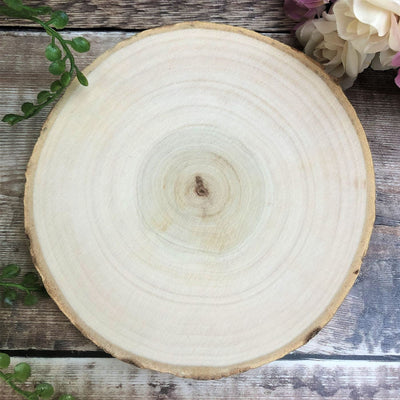 Personalised Log Slice Tealight Candle Holder - Mr & Mrs