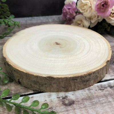 Personalised Log Slice Tealight Candle Holder - Mr & Mrs