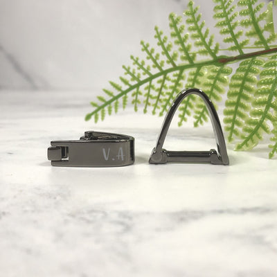 Engraved Triangular Cufflinks - Initials With Heart