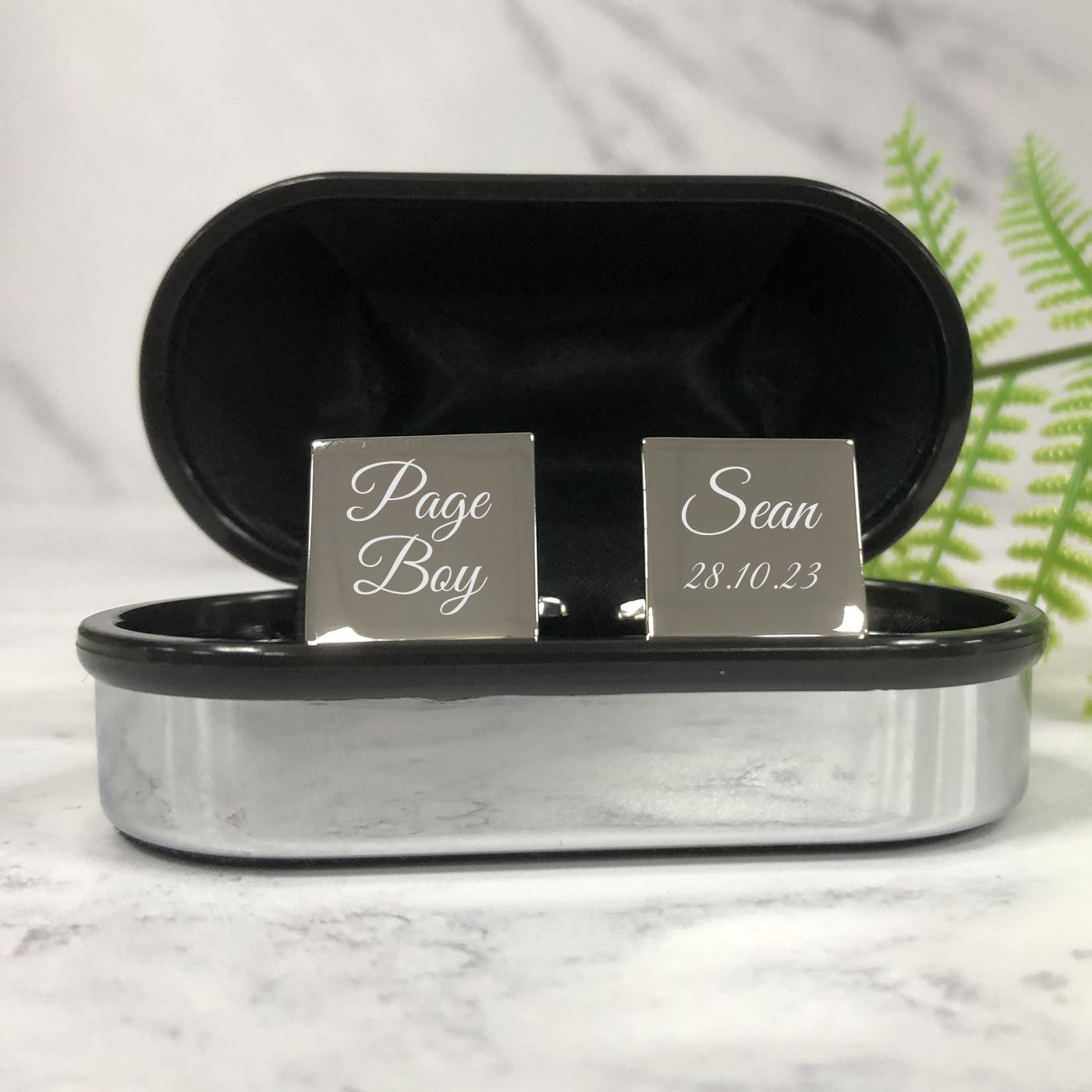 Personalised Square Wedding Cufflinks - Page Boy