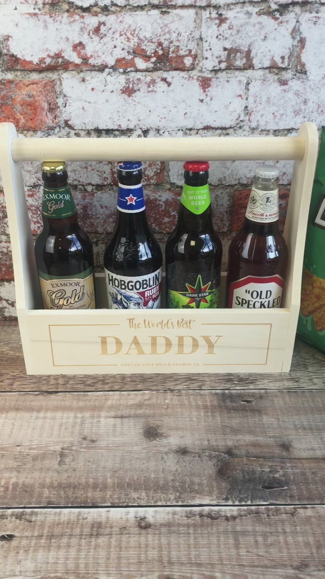 Personalised Wooden Beer Carrier - The World's Best