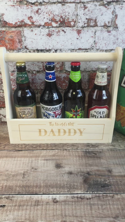 Personalised Wooden Beer Carrier - The World's Best