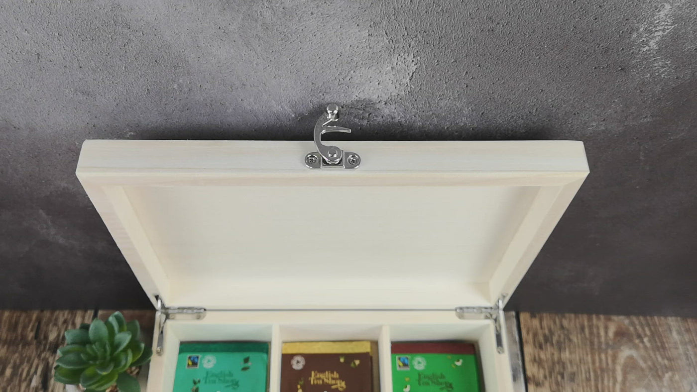 Personalised Tea Storage Box - Personalise With Name