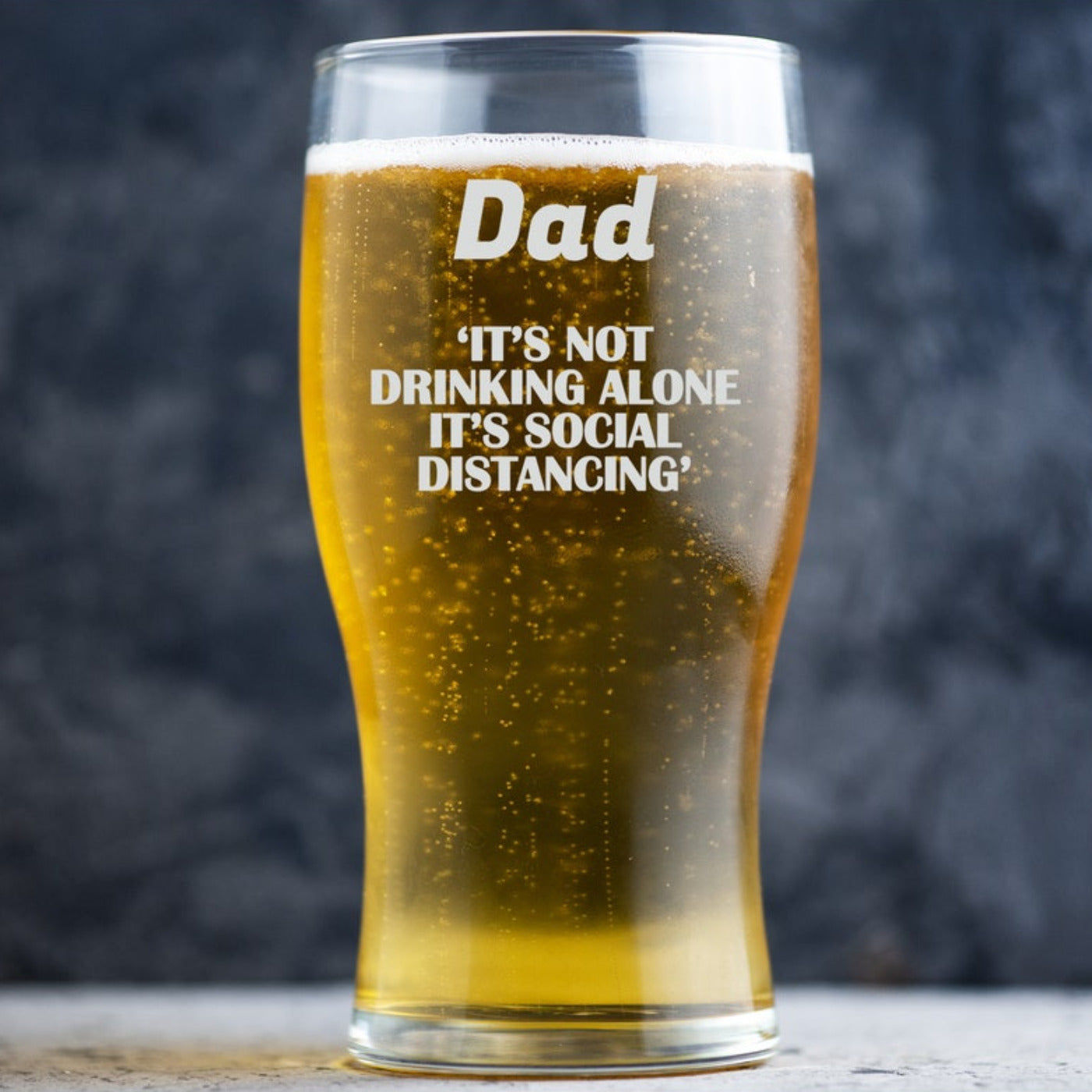 Personalised Beer Glass Classic Design - It's Social Distancing