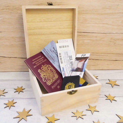 Personalised, Engraved Wooden Keepsake Box - Initials