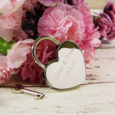 Personalised, Engraved Love Heart Padlock | Love Locks, Couples Gifts, Wedding Locks, Valentines Day Gifts, Christmas Stocking Fillers