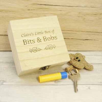 Personalised Wooden Storage Box - Bits & Bobs, Keepsake Box