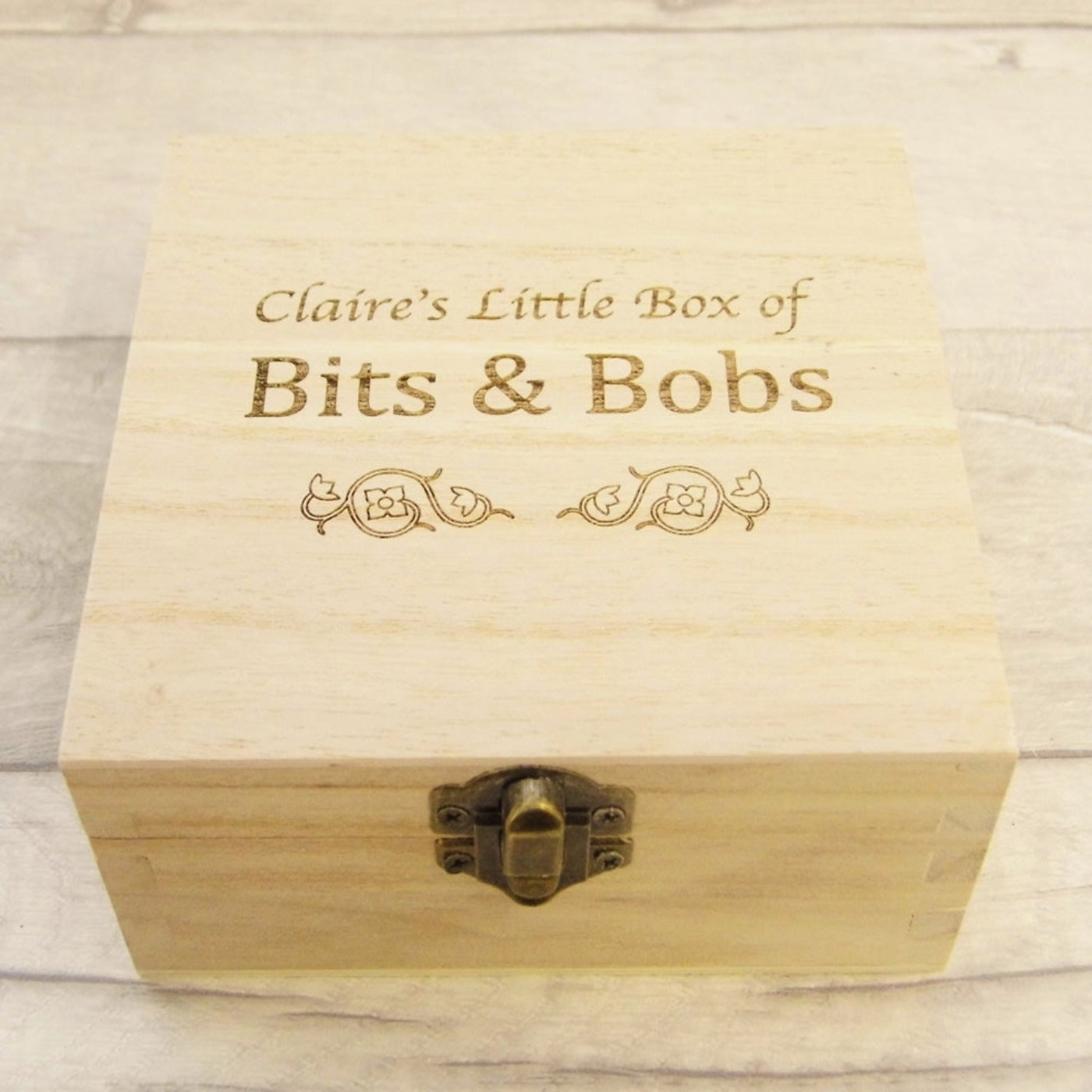 Personalised Wooden Storage Box - Bits & Bobs, Keepsake Box