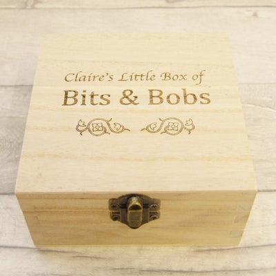 Personalised Wooden Storage Box - Bits & Bobs, Keepsake Box