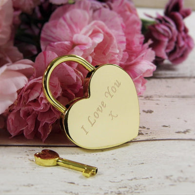Personalised, Engraved Love Heart Padlock | Love Locks, Couples Gifts, Wedding Locks, Valentines Day Gifts, Christmas Stocking Fillers