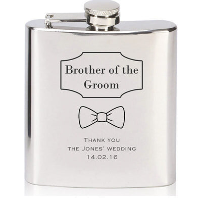 Personalised Wedding Hip Flask - Father Of The Bride, Groom, Usher, Best Man