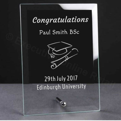 Engraved Graduation Glass Plaque