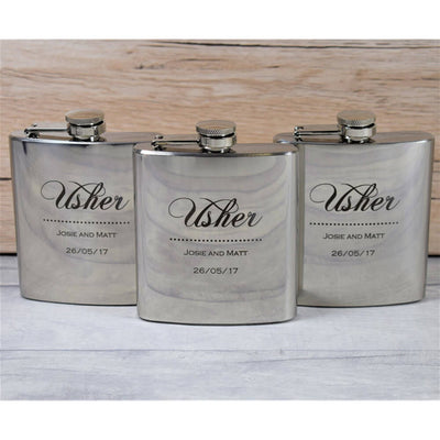 Personalised Wedding Hip Flask - Ushers, Best Men